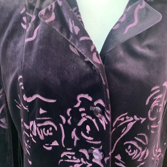 Purple Velvet Look Jacket / Top - Picture 2 of 8